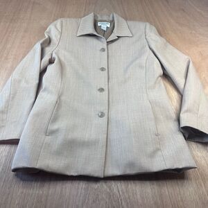 Pendleton Women’s Wool Blazer Jacket Size 6 Beige Tan Virgin Wool Lined Classic